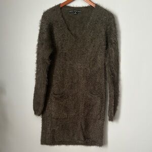 Steve Madden Fuzzy Olive Sweater Dress